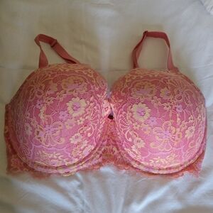 Victoria's Secret Dream Angels Lined Demi Pink Lace Bra NWOT 38DDD